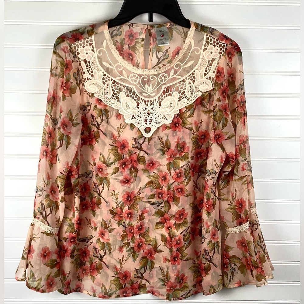 Disney Snow White Peasant top by Lauren Conrad Size Medium lace feminine floral